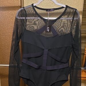Chic Black Sheer Bodysuit
